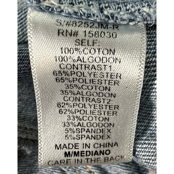 Love Tree Denim Jeans Cropped Jacket Girls Medium Full Zip & Button Gray Lining - Picture 8 of 10